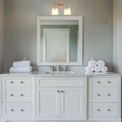 Brilliance Modern Farmhouse 2-Light Gold Vanity Light