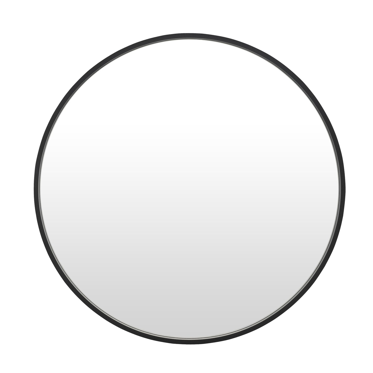 Reflections Sleek Modern 36" Round Black Aluminum Framed Wall Mirror
