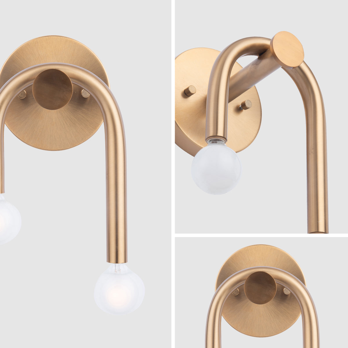 Caboche Mid-Century Modern Gold 2-Light Wall Sconce