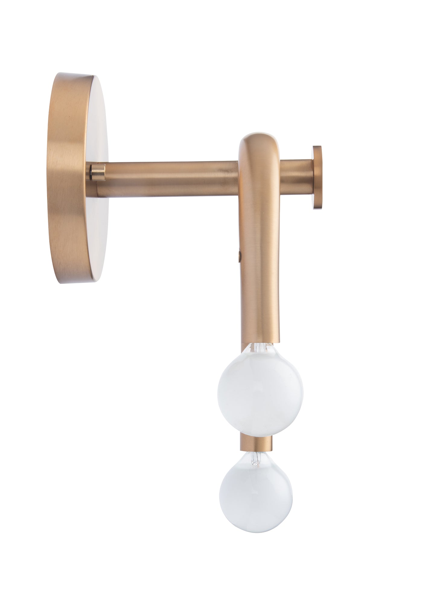 Caboche Mid-Century Modern Gold 2-Light Wall Sconce