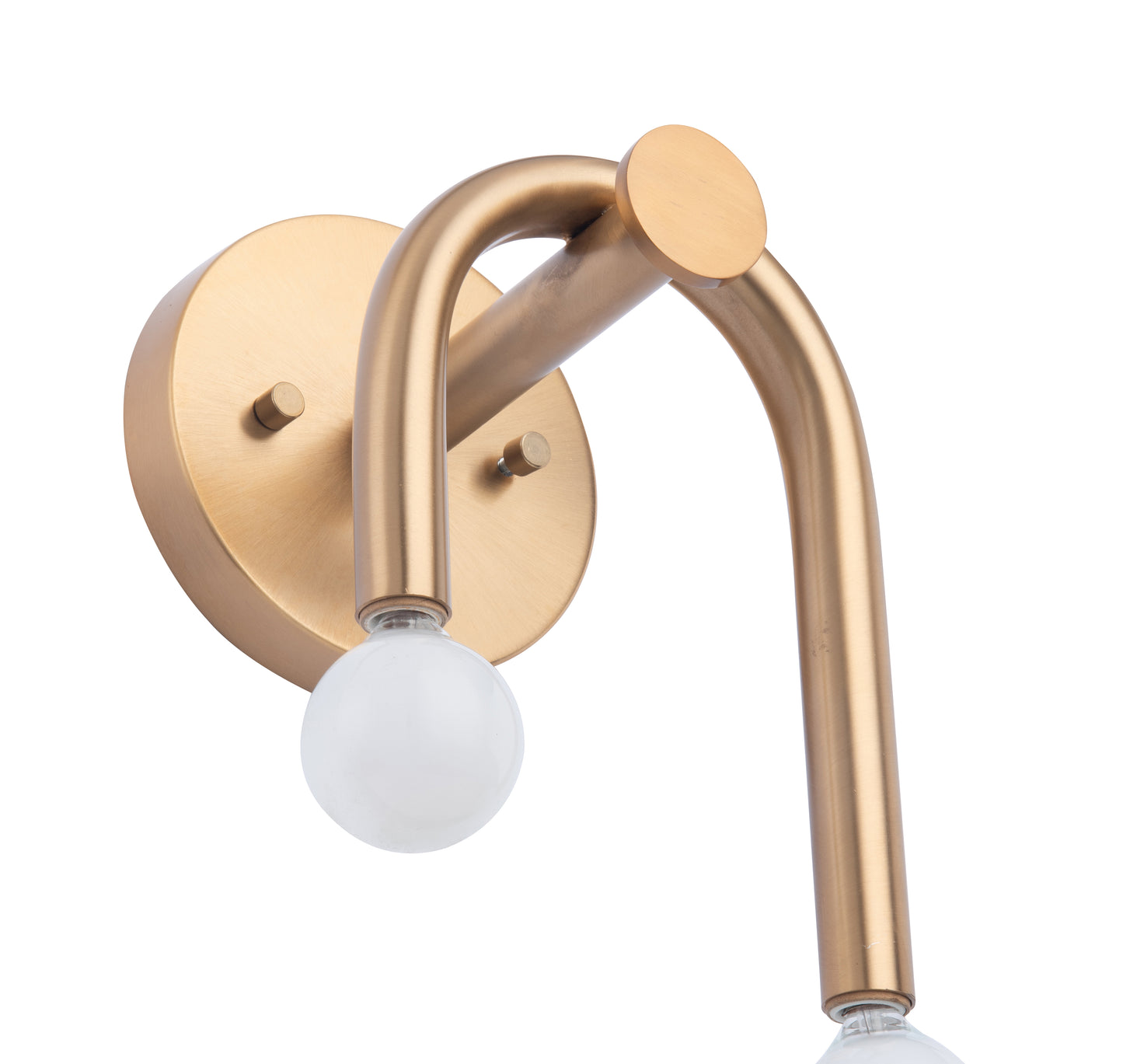 Caboche Mid-Century Modern Gold 2-Light Wall Sconce