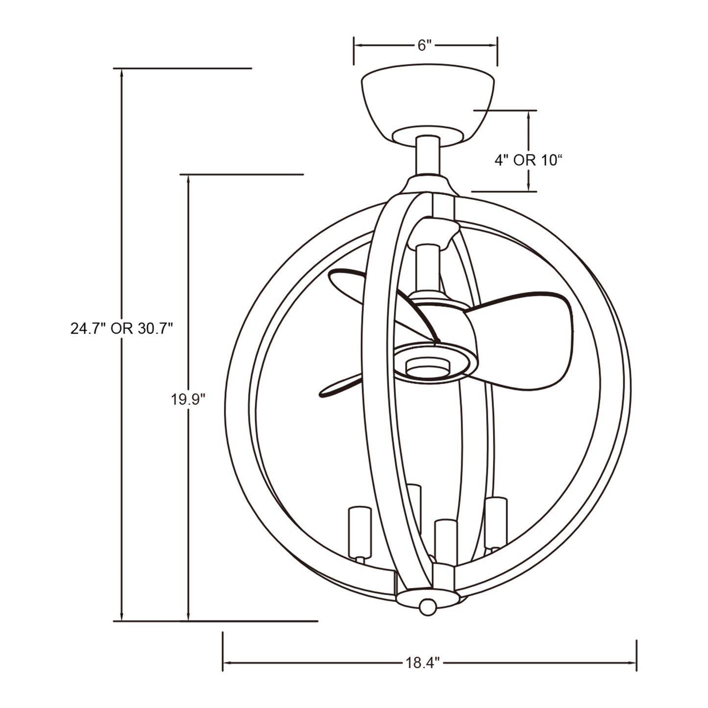 BreezeLite Modern 18.4" Antique White Indoor Ceiling Fan