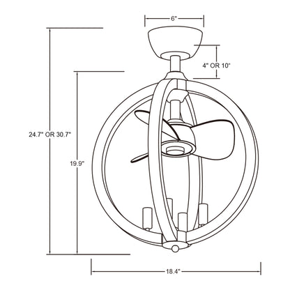 BreezeLite Modern 18.4" Antique White Indoor Ceiling Fan
