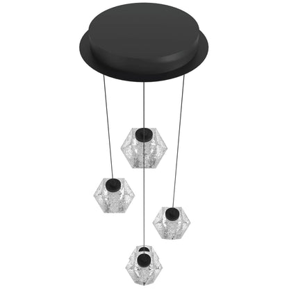 Beluga 5-Light Modern Black LED Pendant Light