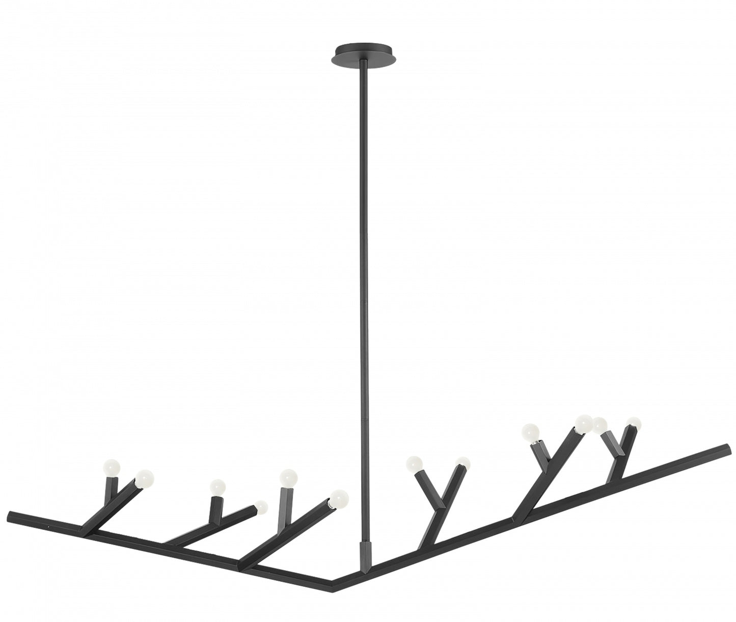 The Oaks Matte Black Linear 12-Light Branch Chandelier