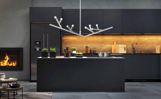 The Oaks Polished Nickel Linear 8-Light Branch Chandelier