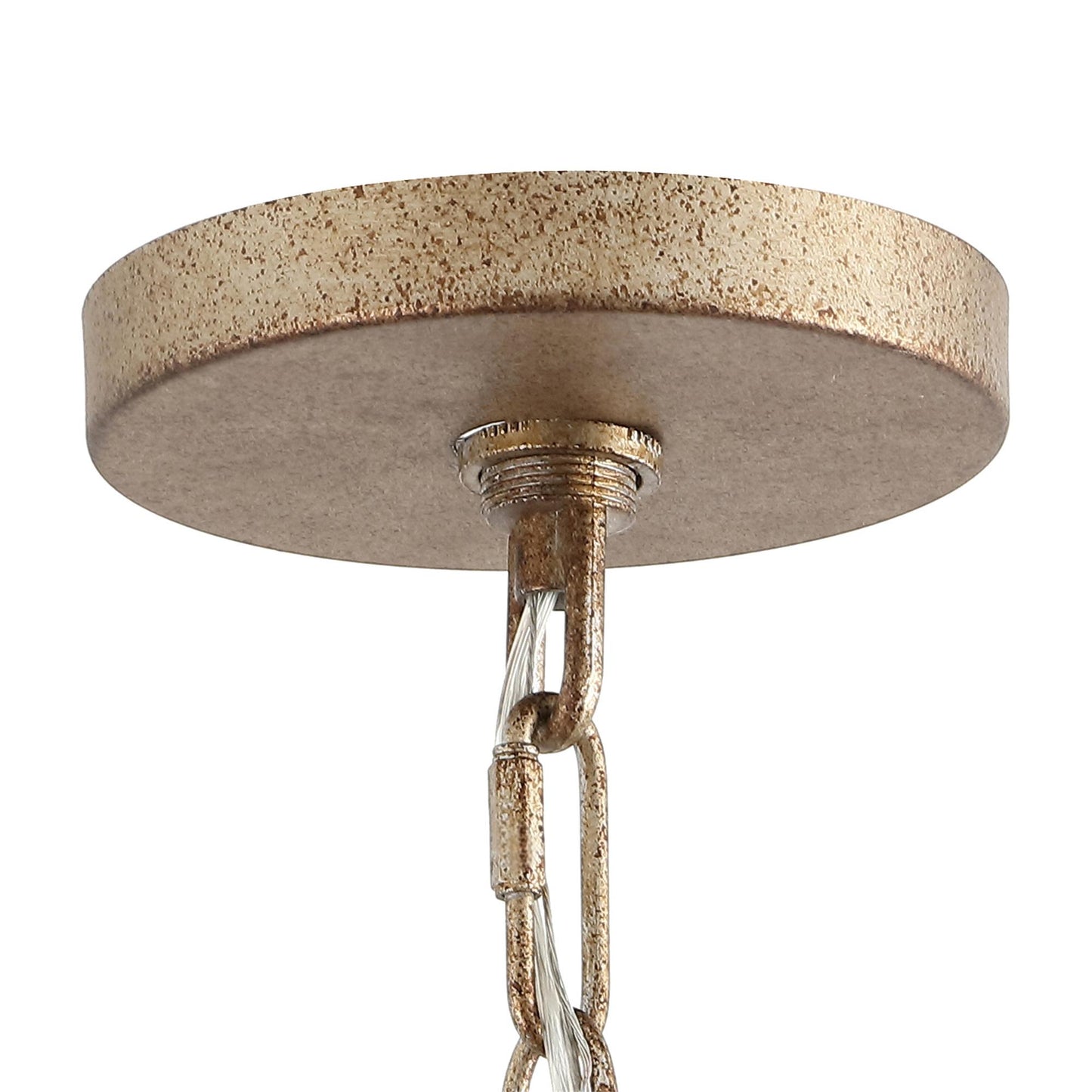 24" Farmhouse Chandelier 5-Light Rustic Gold Metal Shade – Industrial Hanging Light