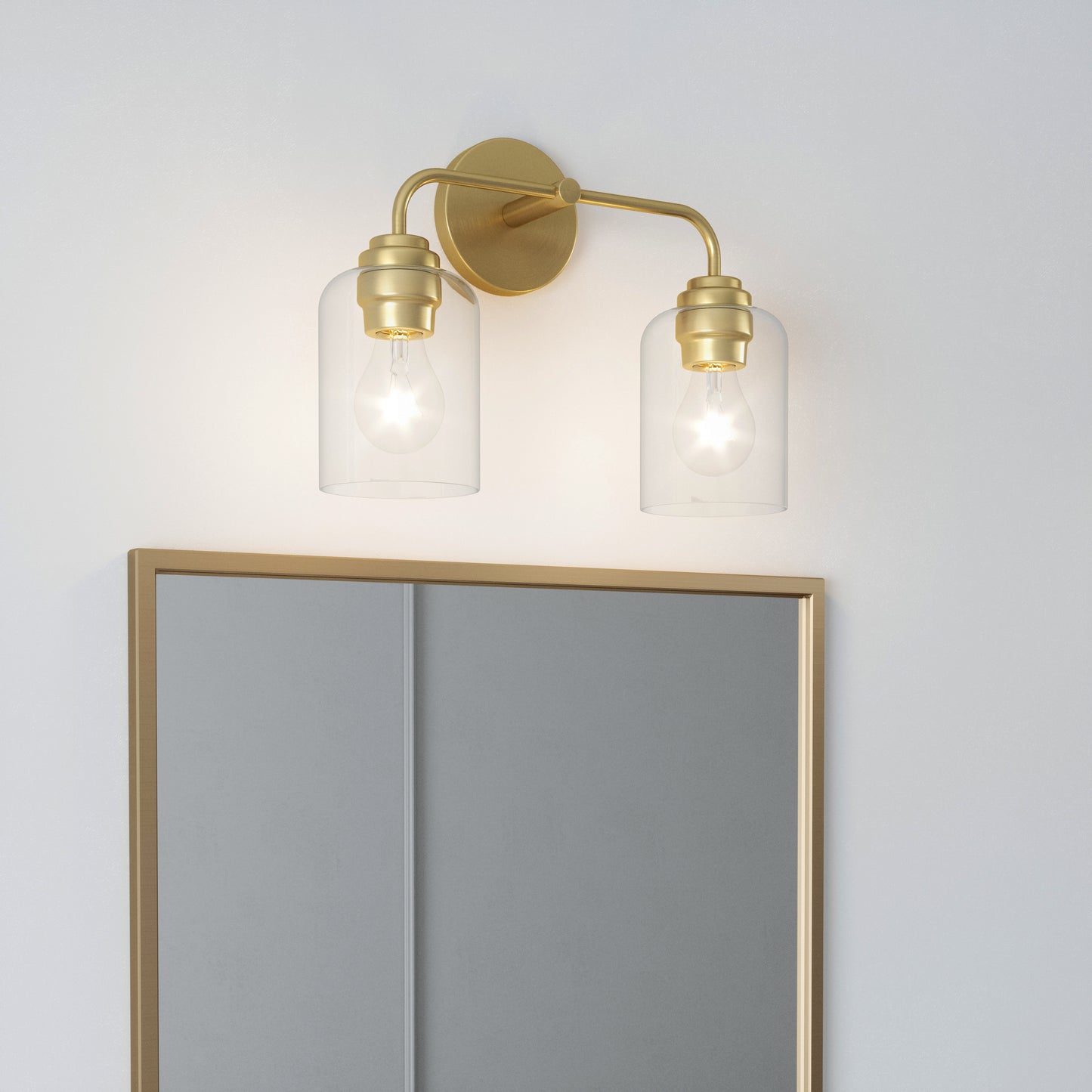 Kiara 2-Light Brass Dimmable Bathroom Vanity Light