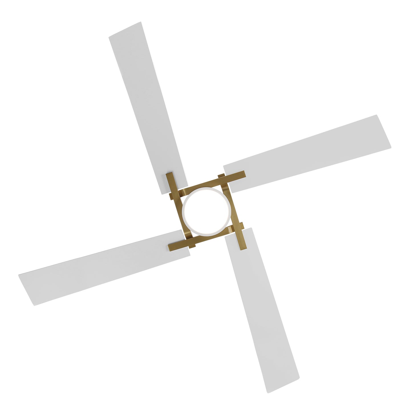 72" Gold and White Ceiling Fan with LED Light – Modern Dimmable Fan with Remote