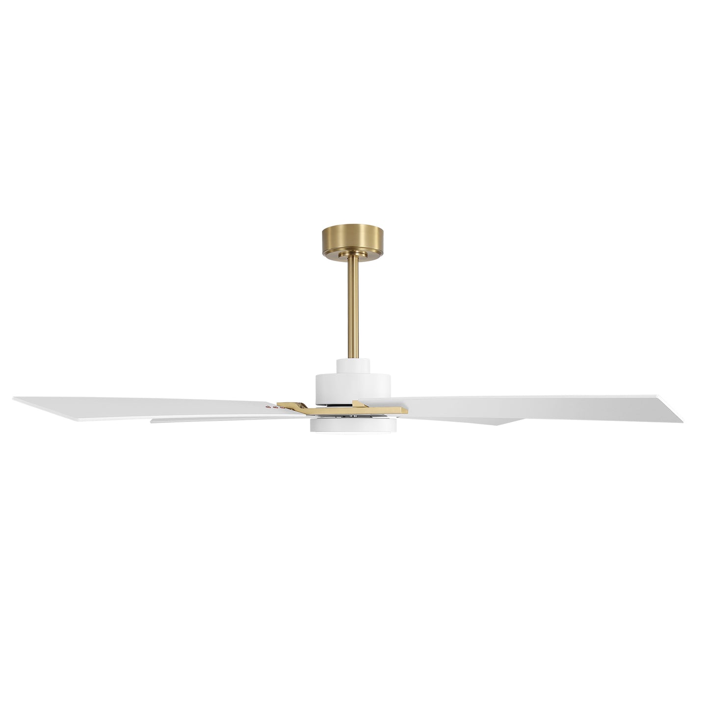 72" Gold and White Ceiling Fan with LED Light – Modern Dimmable Fan with Remote