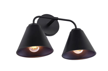 Loft Lantern Modern 2-Light Black Vanity Light