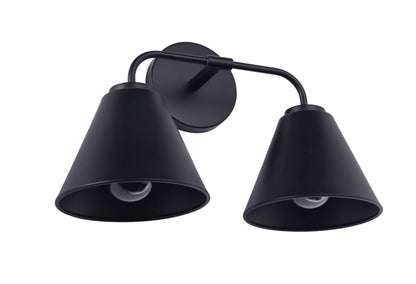 Loft Lantern Modern 2-Light Black Vanity Light