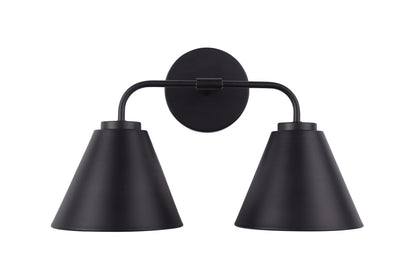 Loft Lantern Modern 2-Light Black Vanity Light