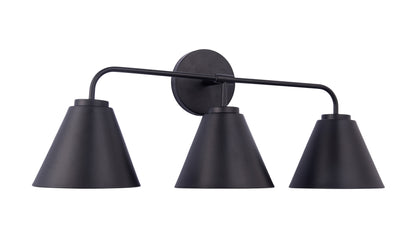 Loft Lantern Modern 3-Light Black Vanity Light