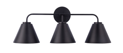 Loft Lantern Modern 3-Light Black Vanity Light