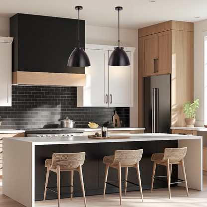Loft Modern 1-Light Black Metal Pendant Light