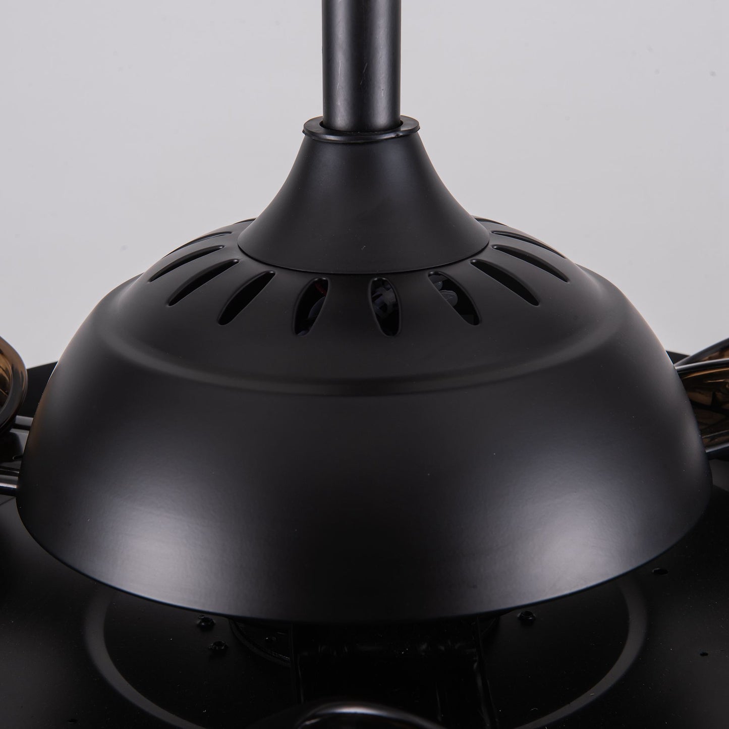 Luxe Twirl 42" Modern Black Retractable 3-Blade Crystal Fandalier Ceiling Fan