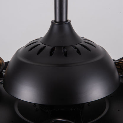 Luxe Twirl 42" Modern Black Retractable 3-Blade Crystal Fandalier Ceiling Fan