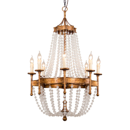 Lusteria 27" Rustic Gold 8-Light Candle Style Empire Chandelier