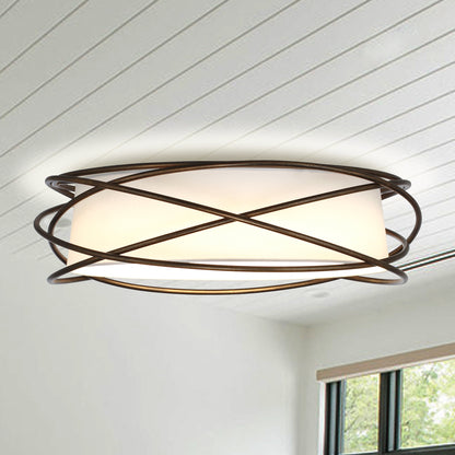 Lusteria 20" Brown Modern LED Flush Mount Ceiling Light