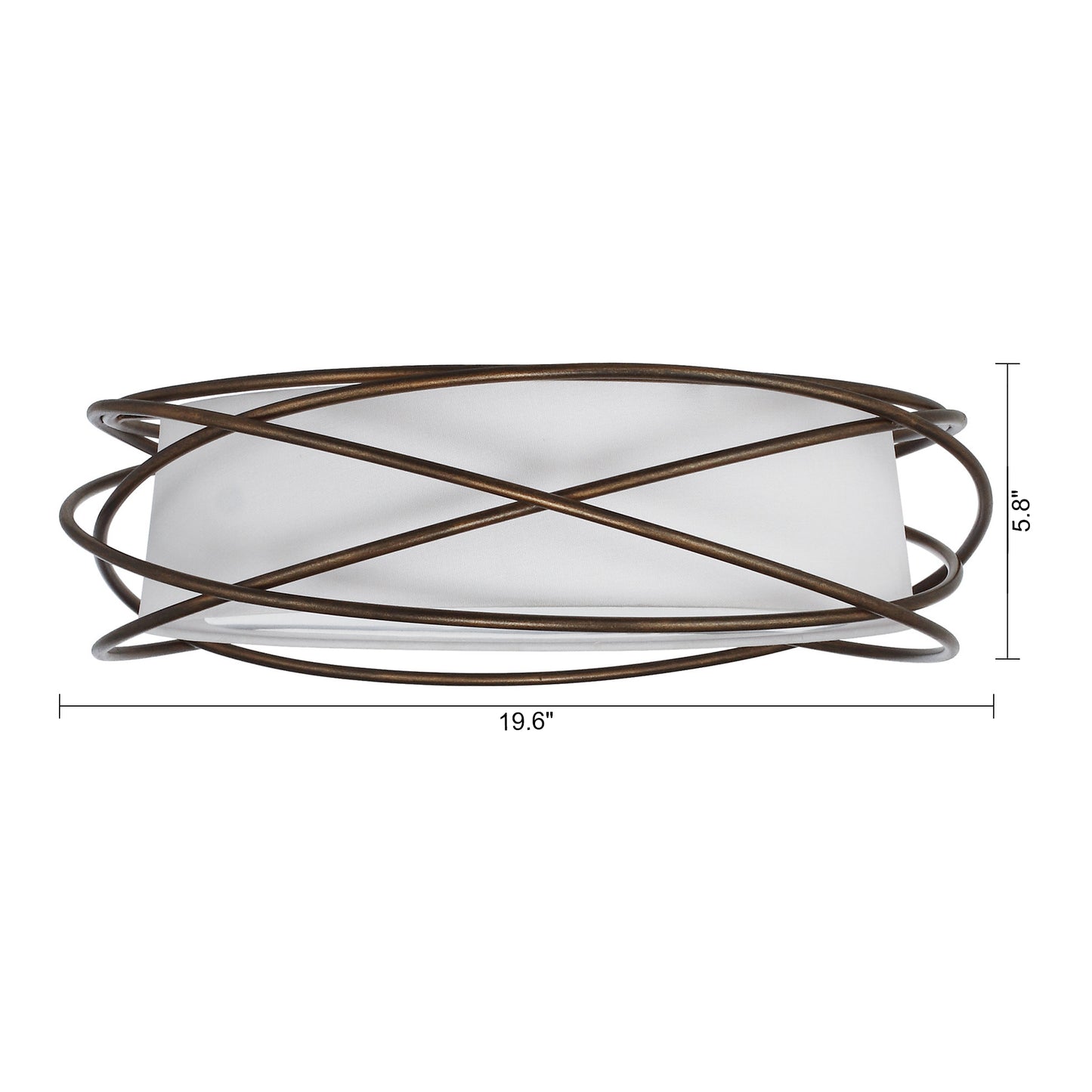 Lusteria 20" Brown Modern LED Flush Mount Ceiling Light
