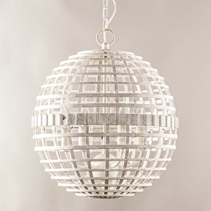 Lusteria 16" Antique White 6-Light Globe Farmhouse Chandelier