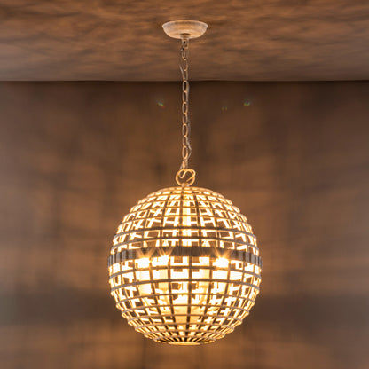 Lusteria 16" Antique White 6-Light Globe Farmhouse Chandelier