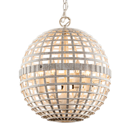 Lusteria 16" Antique White 6-Light Globe Farmhouse Chandelier