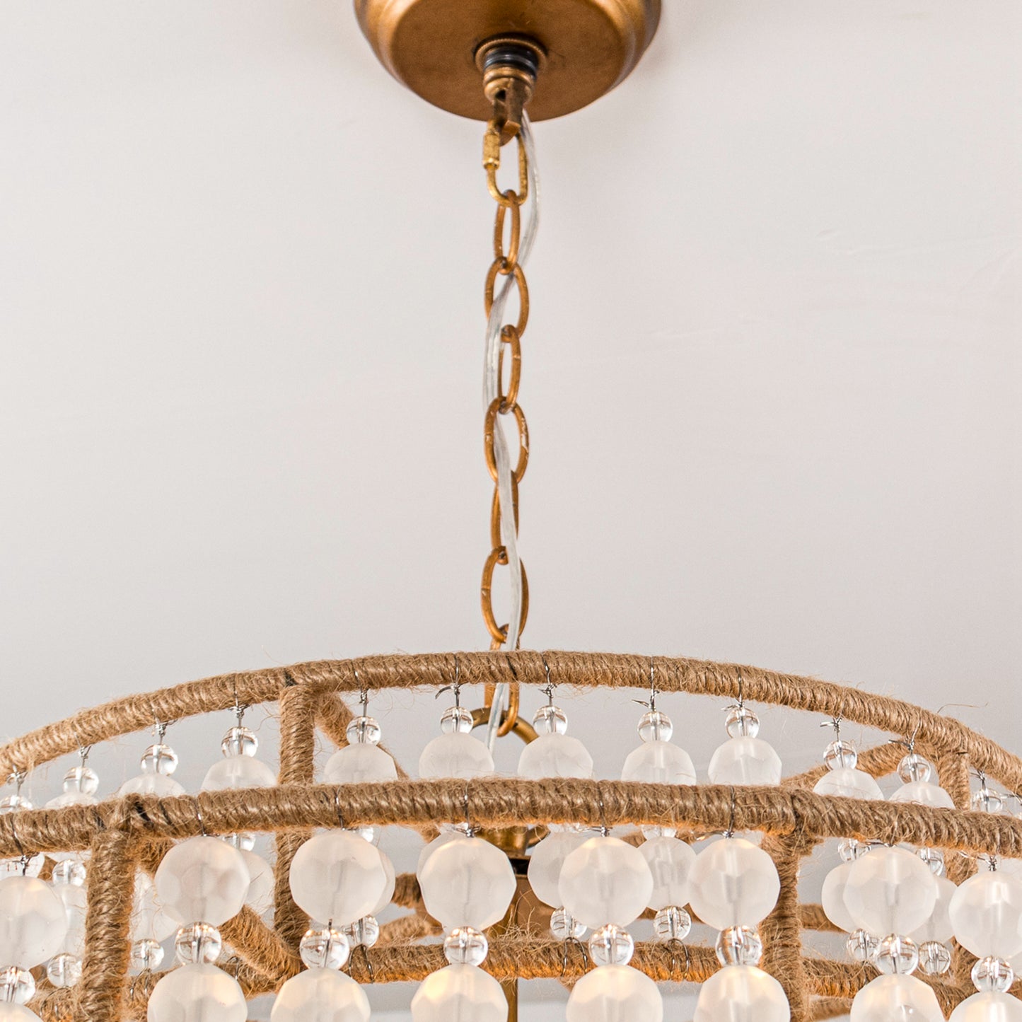 Lusteria 24" Antique Gold 6-Light Drum Farmhouse Chandelier