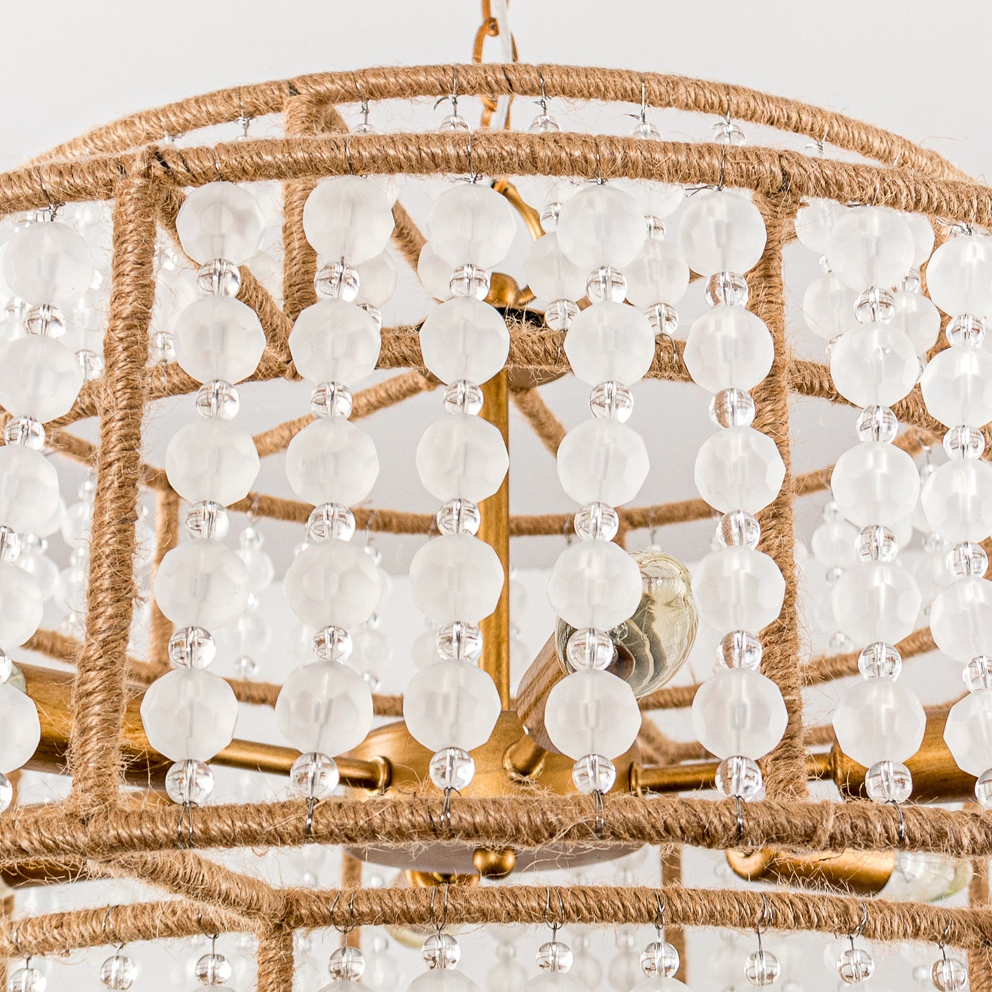 Lusteria 24" Antique Gold 6-Light Drum Farmhouse Chandelier