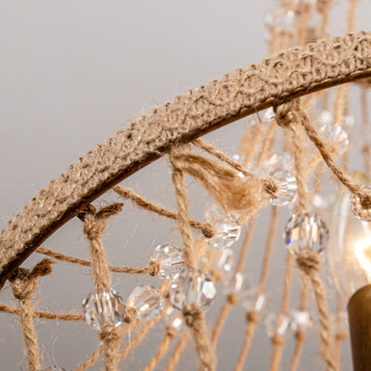 Lusteria 20" Antique Gold Farmhouse Rope Empire 4-Light Chandelier