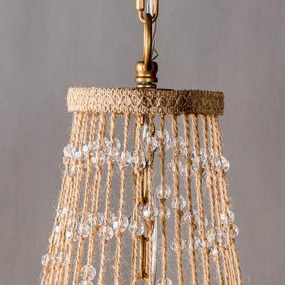 Lusteria 20" Antique Gold Farmhouse Rope Empire 4-Light Chandelier