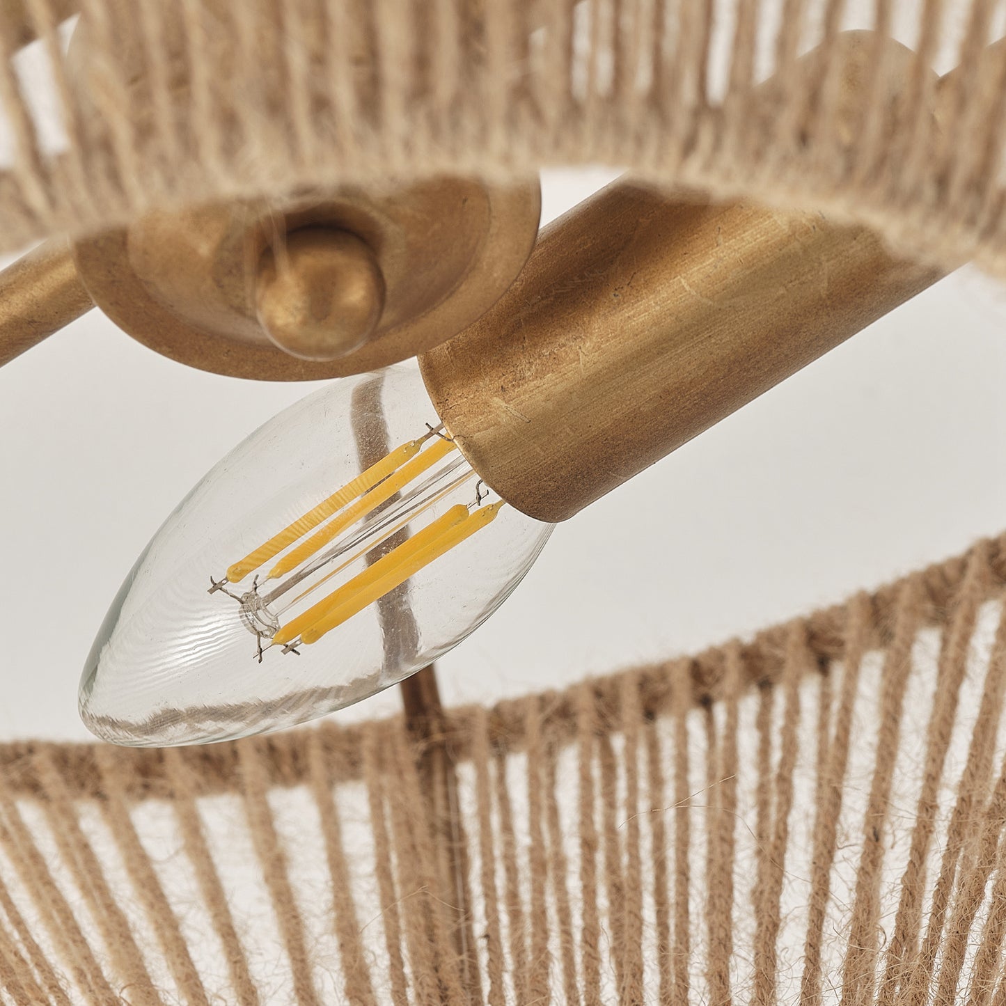 Lusteria 14" Boho Caged 2-Light Semi-Flush Mount Ceiling Light
