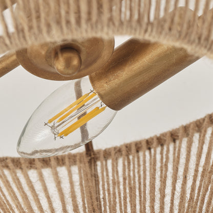 Lusteria 14" Boho Caged 2-Light Semi-Flush Mount Ceiling Light