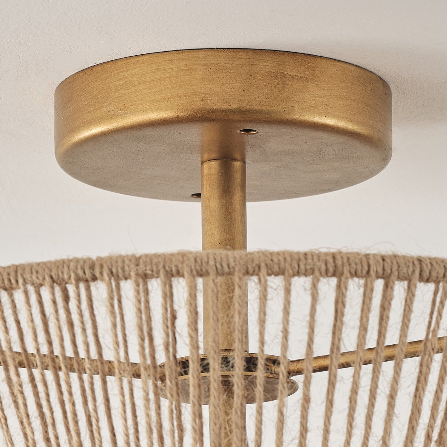 Lusteria 14" Boho Caged 2-Light Semi-Flush Mount Ceiling Light