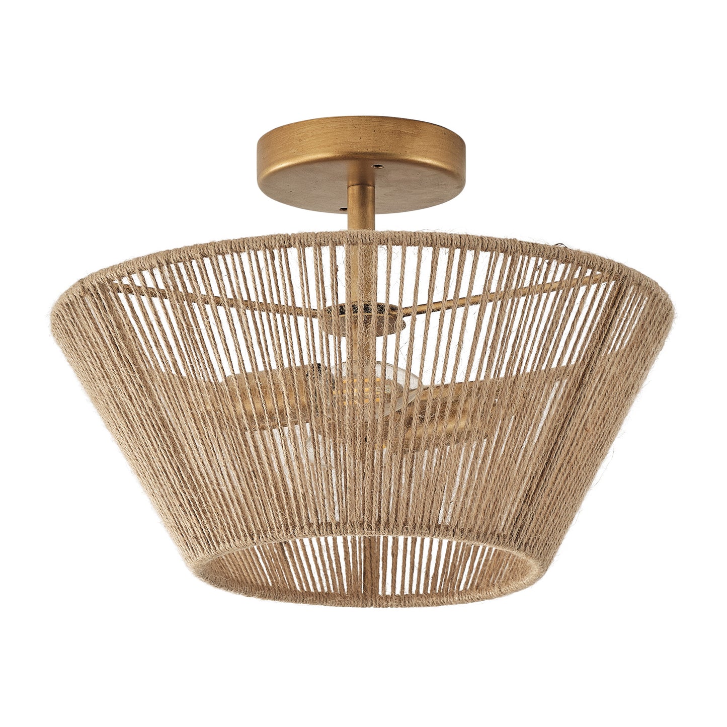 Lusteria 14" Boho Caged 2-Light Semi-Flush Mount Ceiling Light