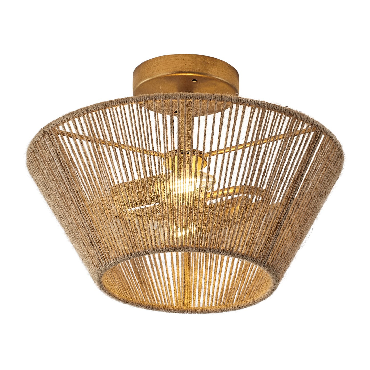 Lusteria 14" Boho Caged 2-Light Semi-Flush Mount Ceiling Light