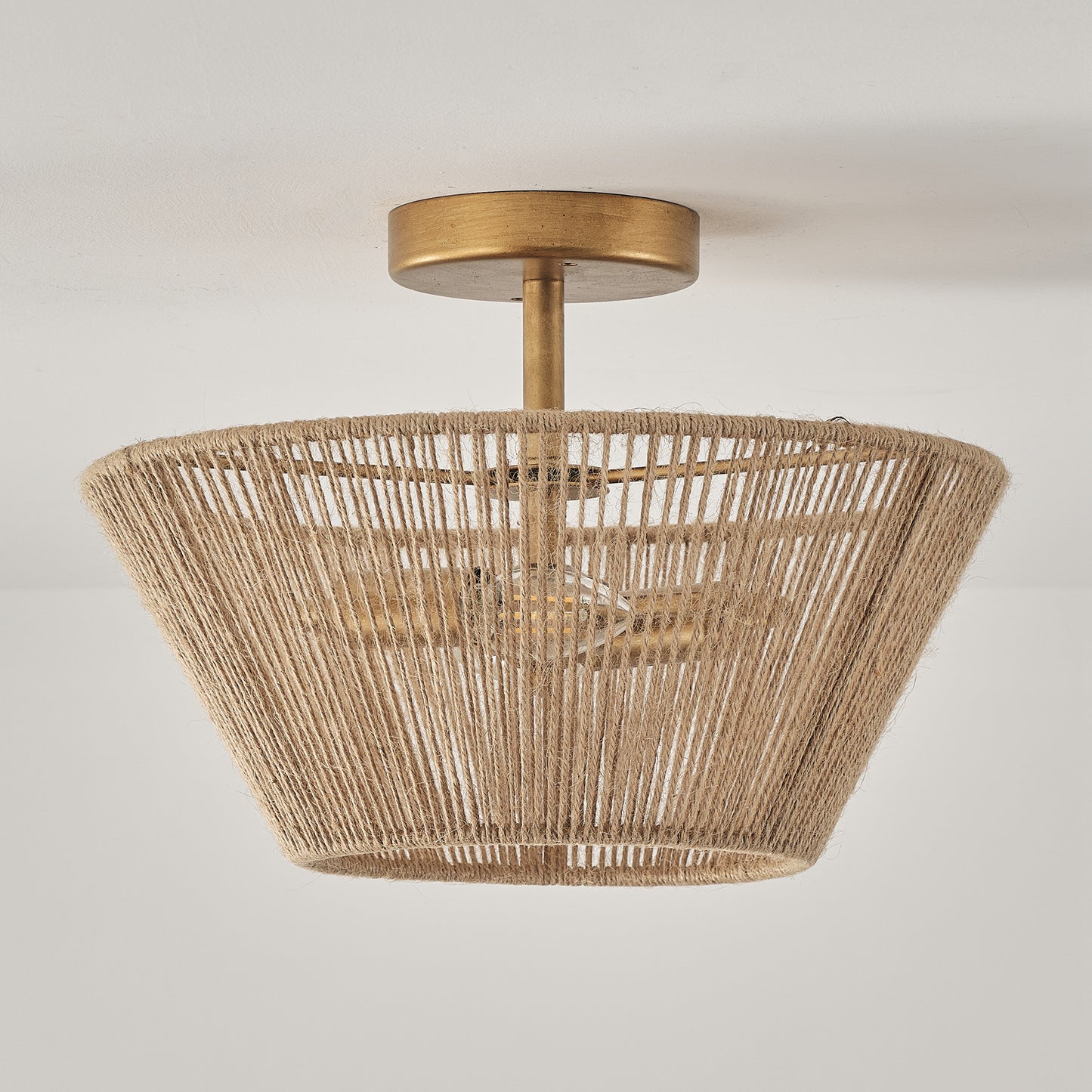 Lusteria 14" Boho Caged 2-Light Semi-Flush Mount Ceiling Light