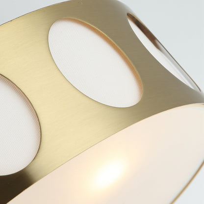 Lusteria 13.8" Modern Gold 3-Light Drum Flush Mount Ceiling Light