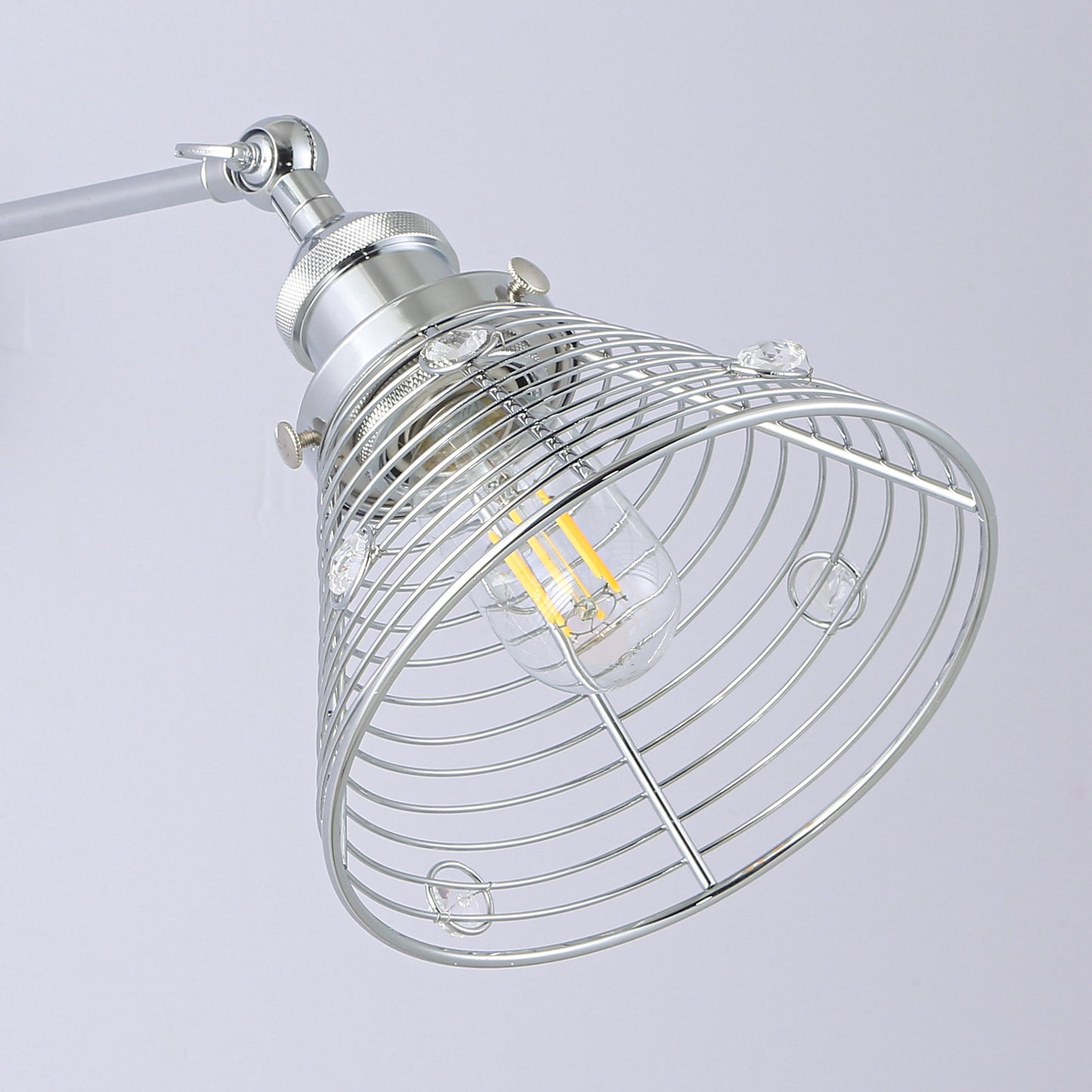 Lusteria 6.88" 1-Light Modern Chrome Crystal Wall Sconce Light
