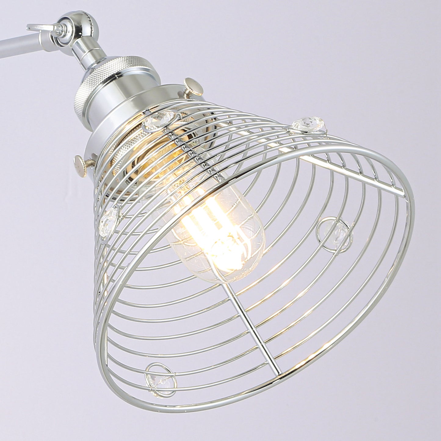Lusteria 6.88" 1-Light Modern Chrome Crystal Wall Sconce Light