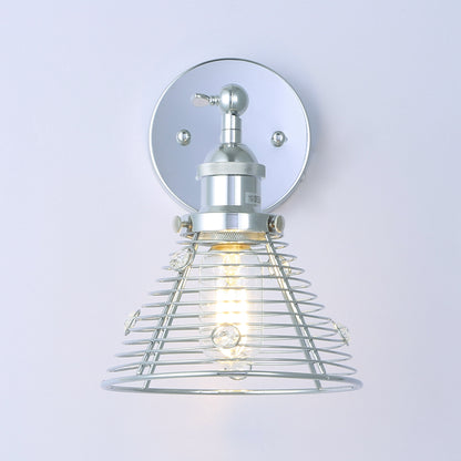 Lusteria 6.88" 1-Light Modern Chrome Crystal Wall Sconce Light