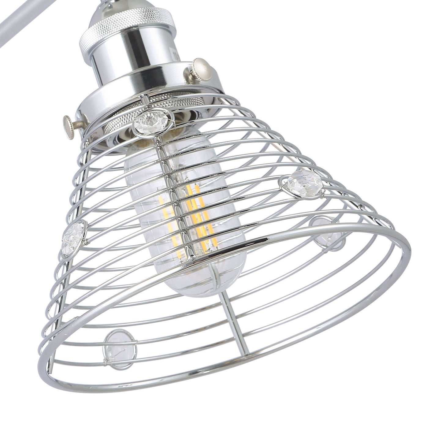 Lusteria 6.88" 1-Light Modern Chrome Crystal Wall Sconce Light