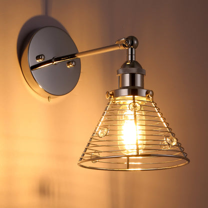 Lusteria 6.88" 1-Light Modern Chrome Crystal Wall Sconce Light
