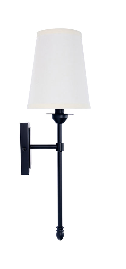 Manor Modern Traditional 1-Light Black Wall Sconce Light