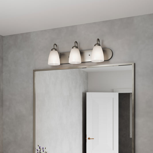 Nell 3-Light Silver Dimmable Bathroom Vanity Light