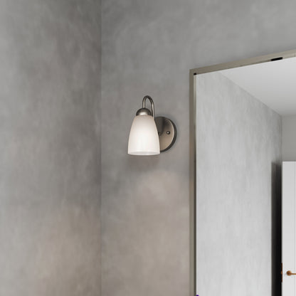 Nell 1-Light Silver Dimmable Bathroom Vanity Light