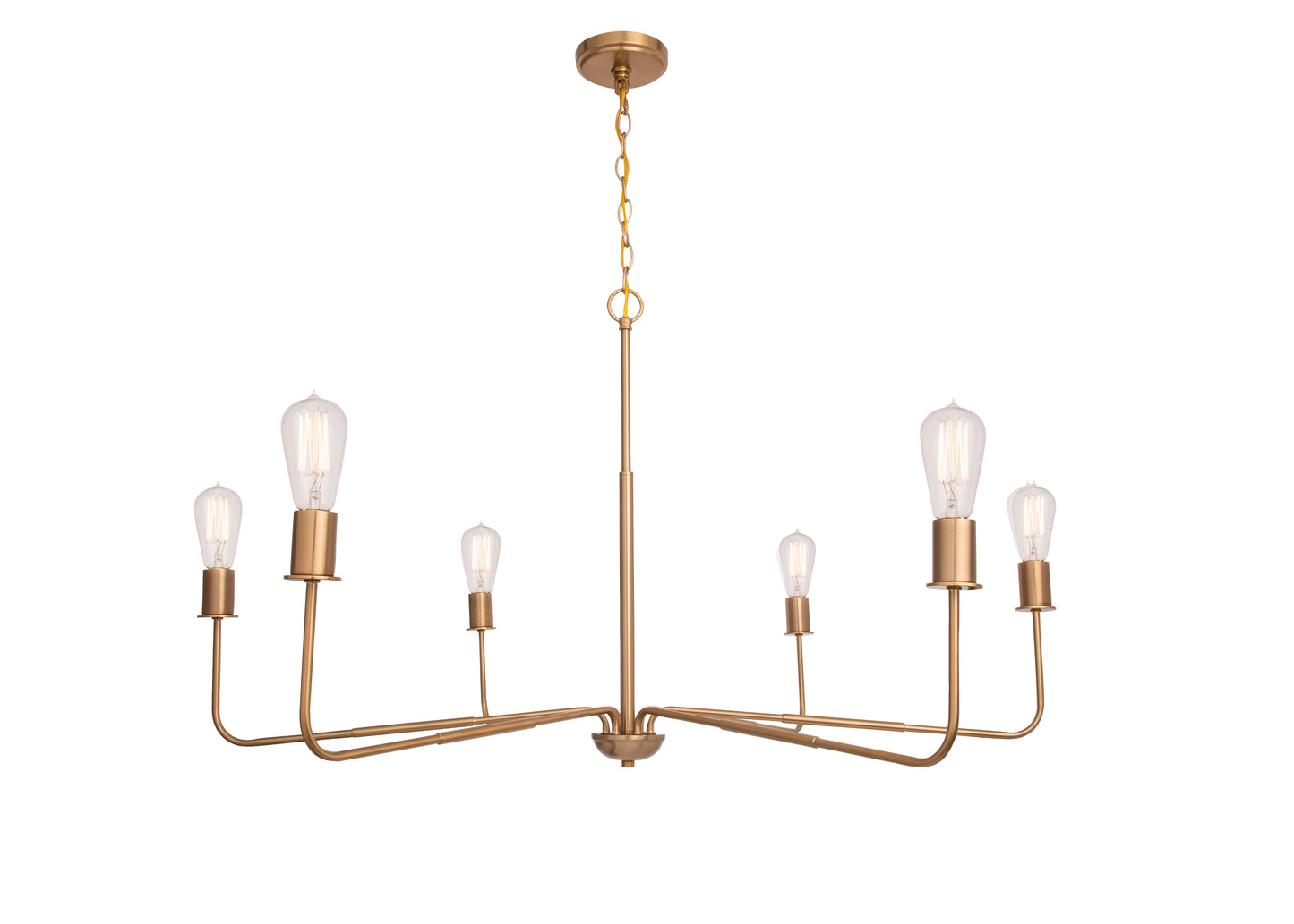 Radiant 6-Light Modern Traditional Gold Chandelier