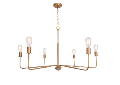Radiant 6-Light Modern Traditional Gold Chandelier
