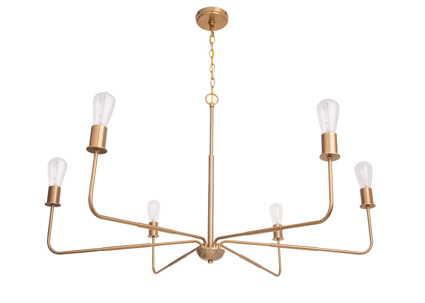 Radiant 6-Light Modern Traditional Gold Chandelier